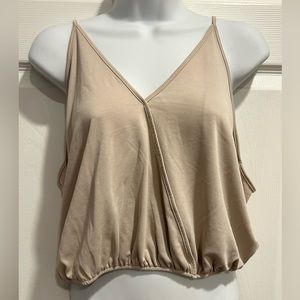 Double Zero Spaghetti Strap Tank in Beige Size Large